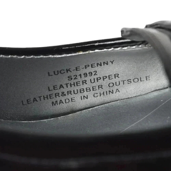 Kenneth Cole Black Patent Leather Heels Penny Loafers Size 8.5 - Picture 9 of 13